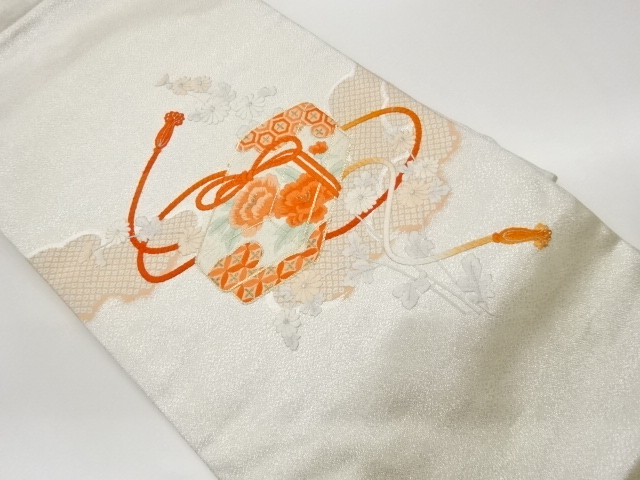 JAPANESE NAGOYA OBI / EMBROIDERY / KIKU